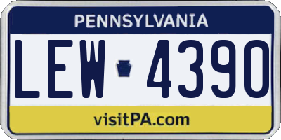 PA license plate LEW4390