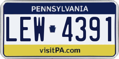 PA license plate LEW4391
