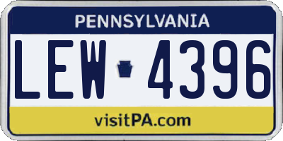 PA license plate LEW4396
