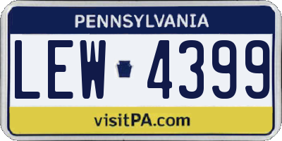 PA license plate LEW4399