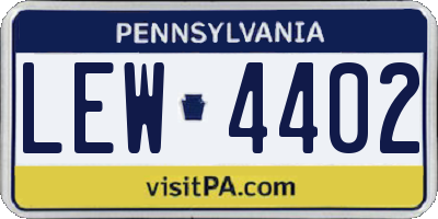 PA license plate LEW4402