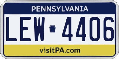 PA license plate LEW4406