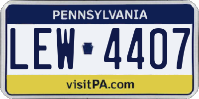 PA license plate LEW4407