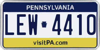 PA license plate LEW4410
