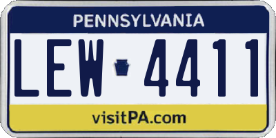 PA license plate LEW4411