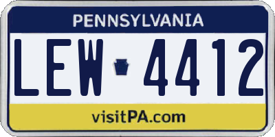 PA license plate LEW4412