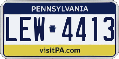 PA license plate LEW4413