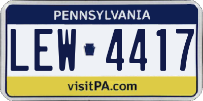 PA license plate LEW4417