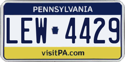 PA license plate LEW4429