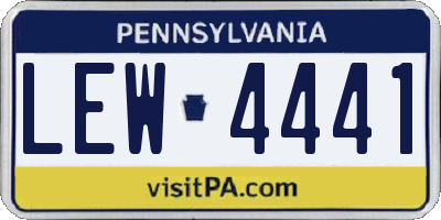 PA license plate LEW4441