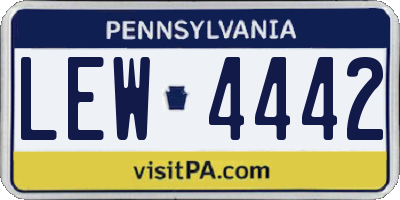 PA license plate LEW4442