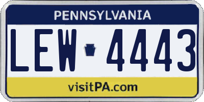 PA license plate LEW4443