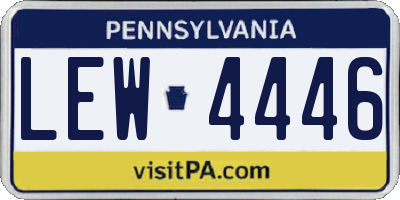PA license plate LEW4446