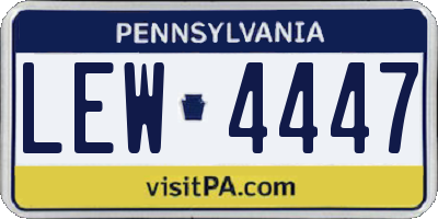 PA license plate LEW4447