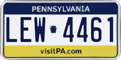 PA license plate LEW4461