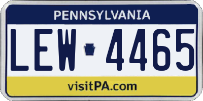 PA license plate LEW4465
