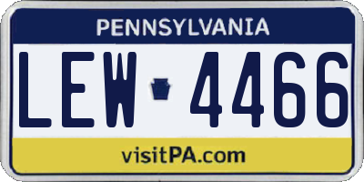 PA license plate LEW4466