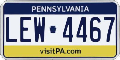PA license plate LEW4467
