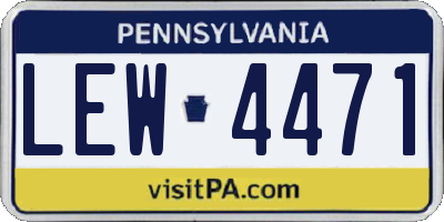 PA license plate LEW4471