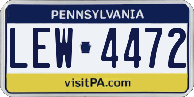 PA license plate LEW4472