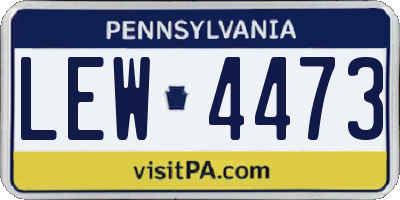 PA license plate LEW4473