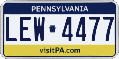 PA license plate LEW4477