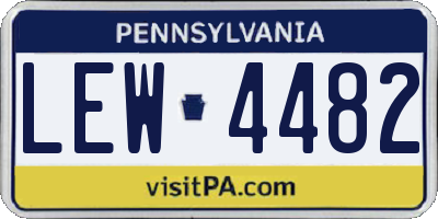 PA license plate LEW4482