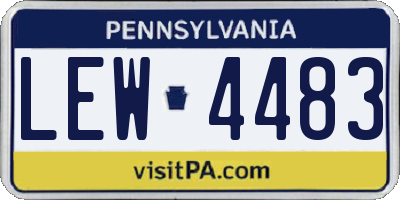 PA license plate LEW4483