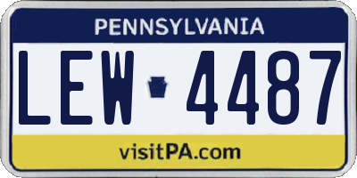 PA license plate LEW4487