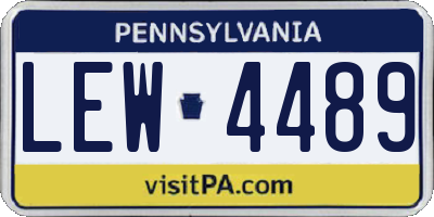 PA license plate LEW4489