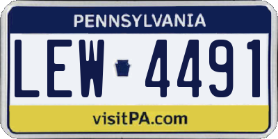 PA license plate LEW4491