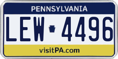 PA license plate LEW4496