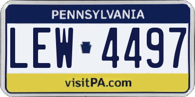 PA license plate LEW4497