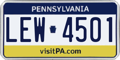 PA license plate LEW4501