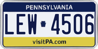 PA license plate LEW4506