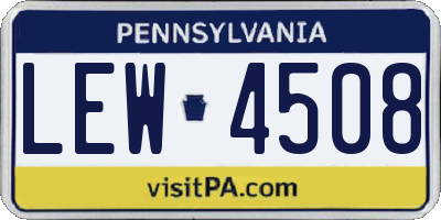 PA license plate LEW4508