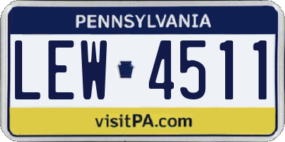 PA license plate LEW4511