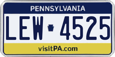 PA license plate LEW4525
