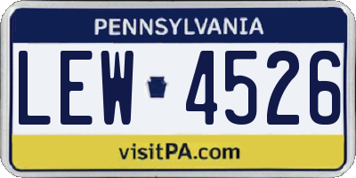 PA license plate LEW4526