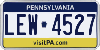PA license plate LEW4527