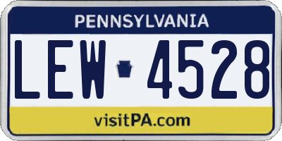 PA license plate LEW4528