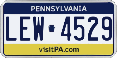 PA license plate LEW4529