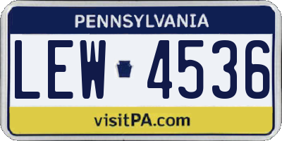 PA license plate LEW4536