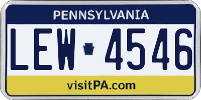 PA license plate LEW4546