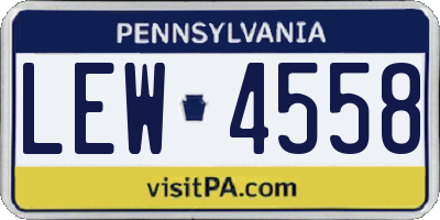 PA license plate LEW4558