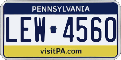 PA license plate LEW4560