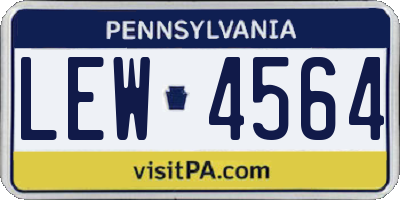 PA license plate LEW4564