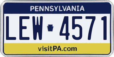 PA license plate LEW4571