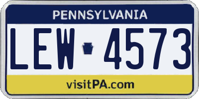 PA license plate LEW4573