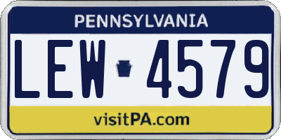 PA license plate LEW4579